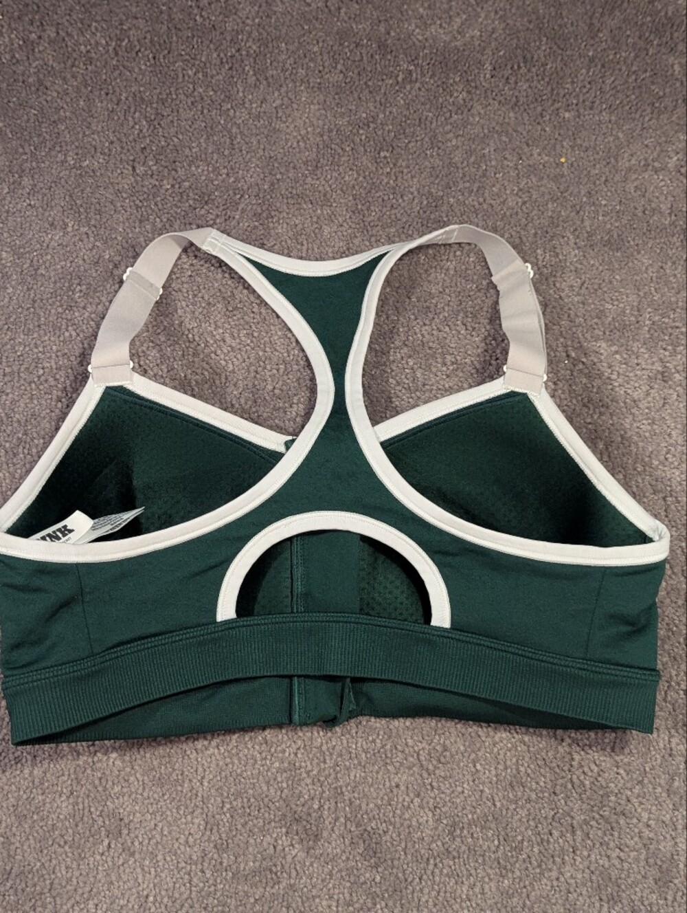 PINK Victoria's Secret Dark Green Racerback Sports Bra